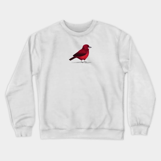 Crimson Backed Tanager Crewneck Sweatshirt by julianamotzko